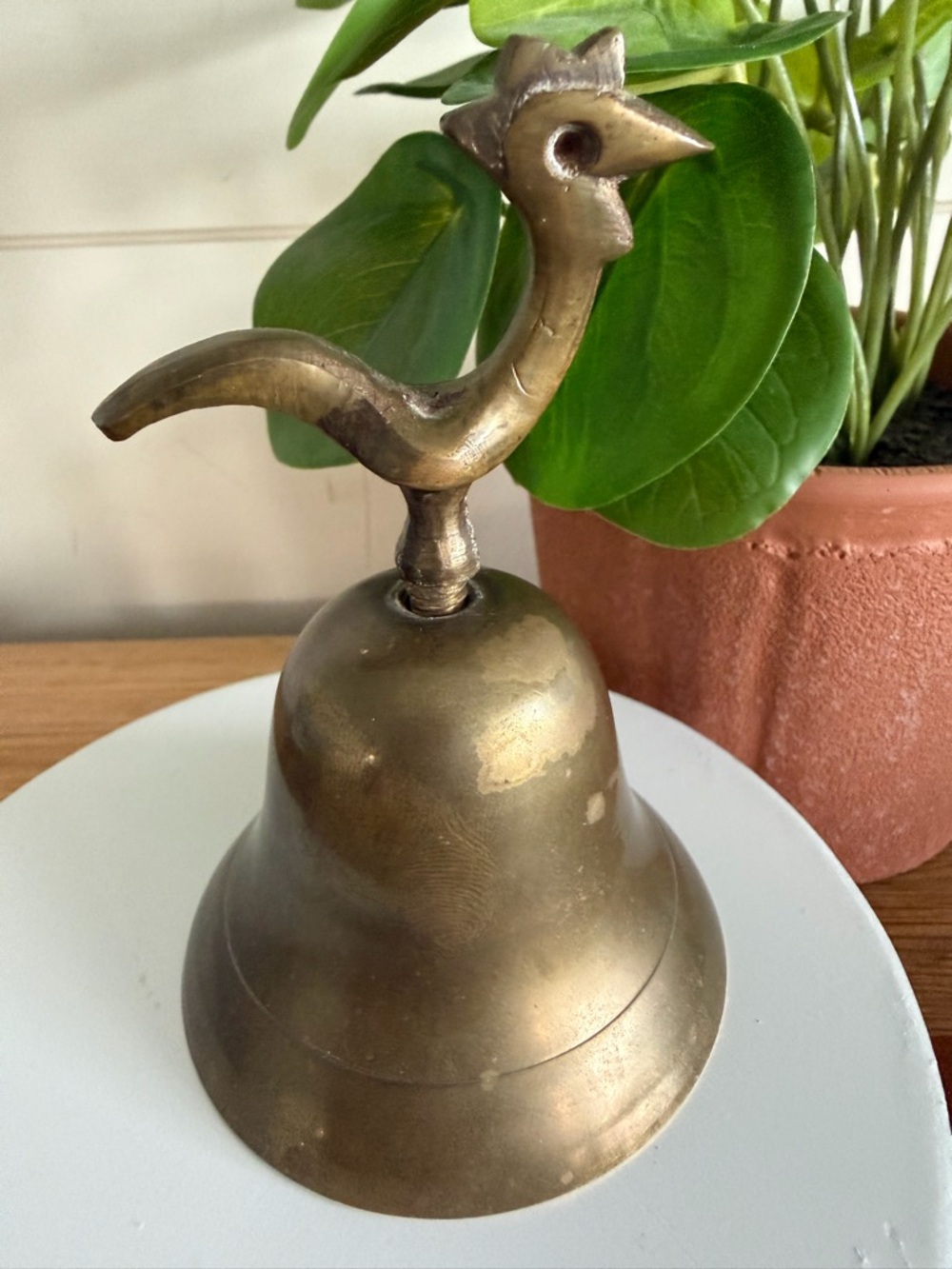 Vintage Rooster Chicken Brass Bell India